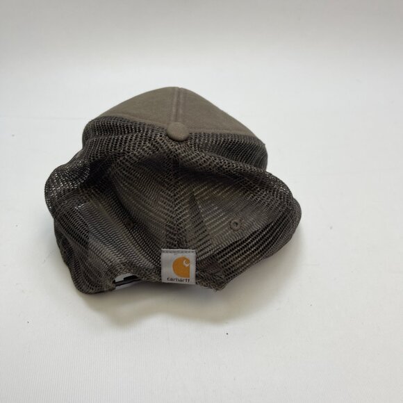 Carhartt Force Canvas Mesh-Back Logo Graphic SnapBack Trucker Hat Grey / Green - Picture 3 of 10